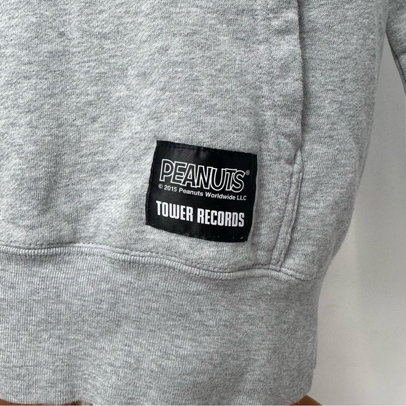 Snoopy Peanuts X Tower Records PLUNK! Grey Hoodie - Picture 4 of 12